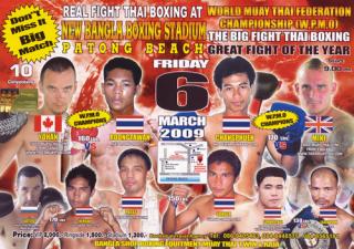 Muay thai fight card poster march 6, 2009 Phuket, Thailand